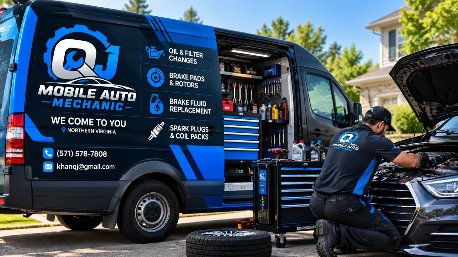 QJ Mobile Auto Mechanic providing service at a home
